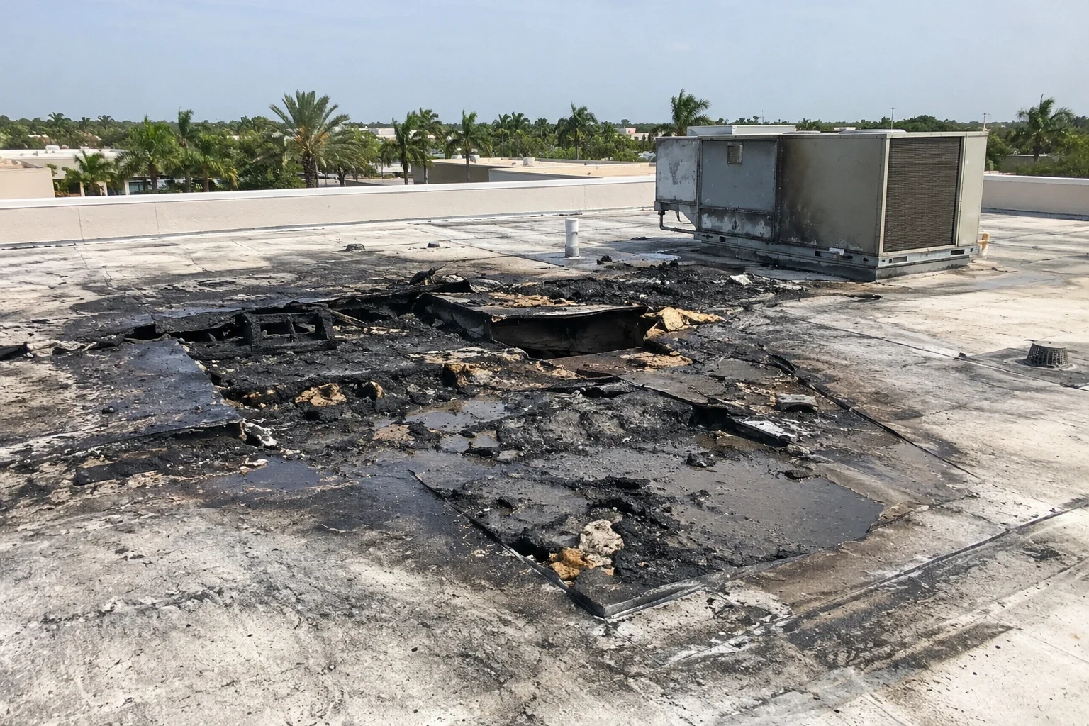 Commercial Roof Fire Damage Repair in Round Rock, TX