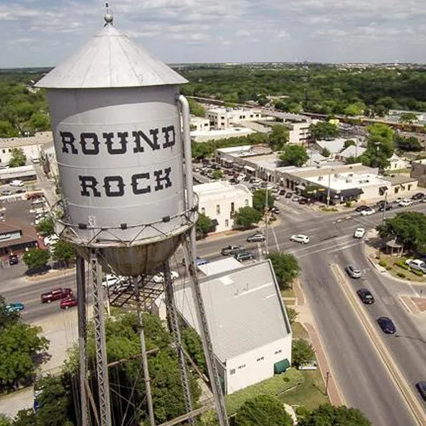 Downtown Round Rock, TX from above