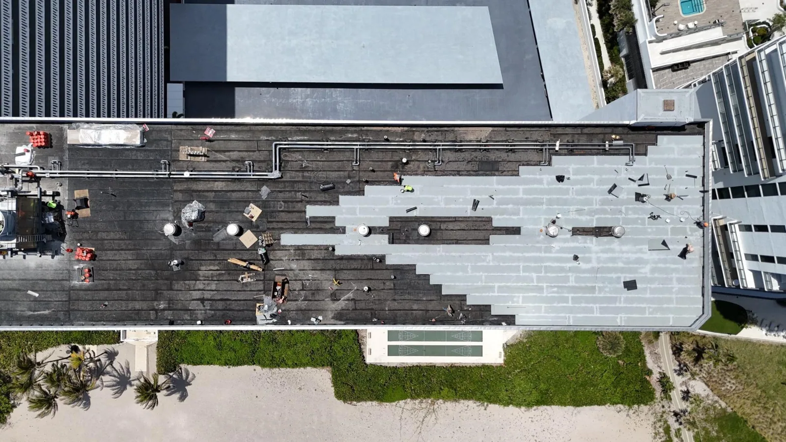 occupied-building reroofing